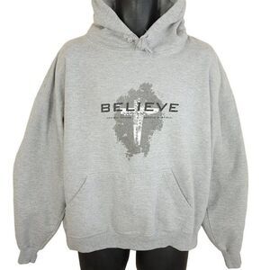 Christian Hoodie Sweatshirt Vintage 90s Believe And All Things Become Possible